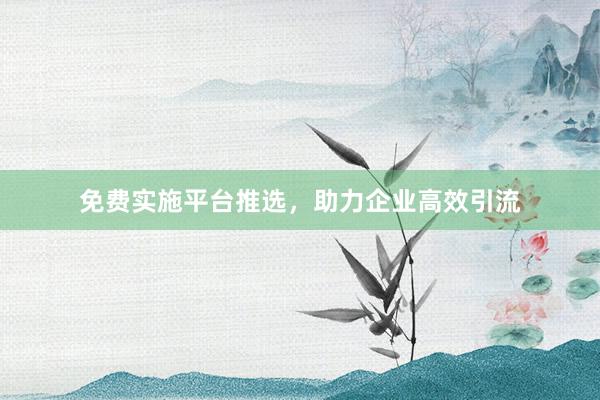 免费实施平台推选，助力企业高效引流