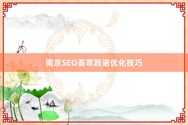 南京SEO荟萃践诺优化技巧